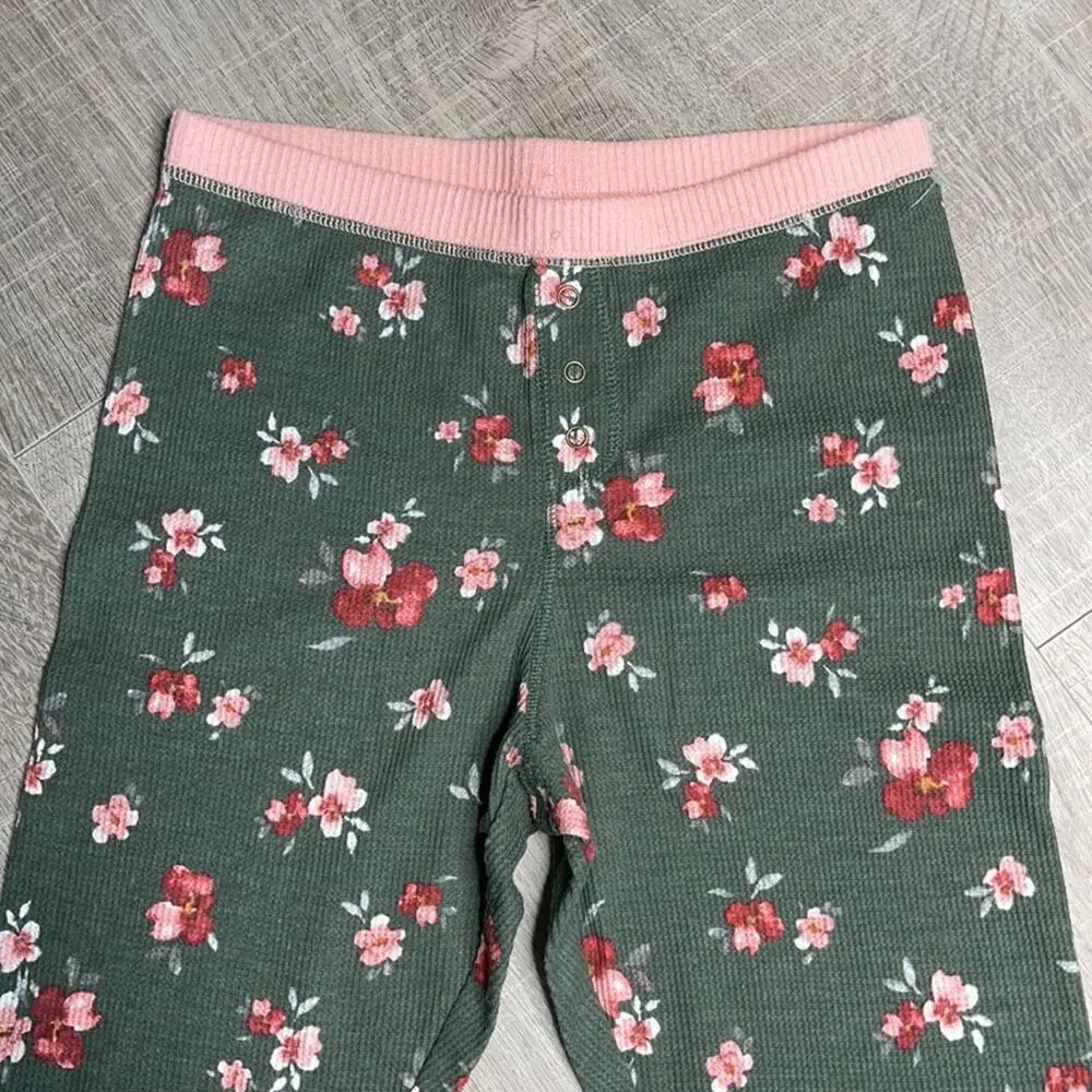 NORDSTROM BP Women's Pink Green Floral Thermal Pajama Pants